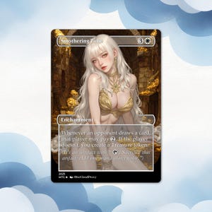 Custom (Smothering Tithe) Anime Waifu Proxy Card - EDH Commander Perfect Gift for MTG Fans