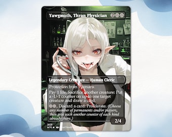 Vampire Tribal — Yawgmoth, Thran Physician Anime Waifu Proxy Card:  EDH Custom Card, Anime Vampire Waifu