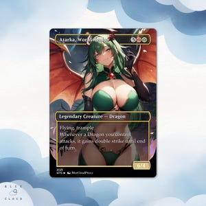 Atarka, World Render Anime Waifu Custom Proxy Card Single Card For EDH Commander Gift For Mtg gamer,mtg gamer gift