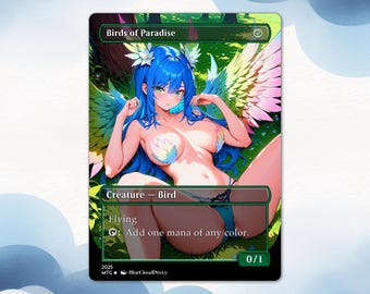 Birds of Paradise Anime Waifu Proxy Card:  EDH Custom Card