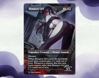 Massacre Girl Anime Waifu Proxy Card, Gothic Waifu Deck of Card, No-Foil＆Foil Magic Proxy