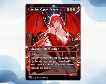 Anime Ancient Copper Dragon  Proxy Card: EDH Custom Card
