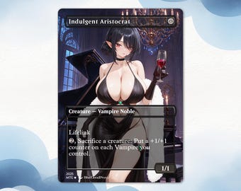 Tarjeta proxy de waifu de anime de aristócrata indulgente tribal de vampiros: tarjeta personalizada de EDH, waifu de anime vampiro
