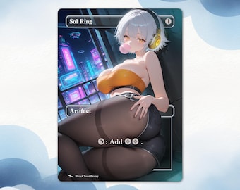 Sol Ring Anime Waifu Proxy Card:  EDH Custom Card