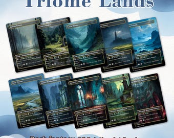 Dark fantasy Oil Painting Art Triome Lands Proxy Cards:  EDH Commander Full Art, English Cards