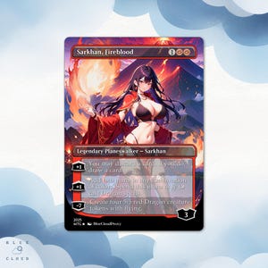 Sarkhan, Fireblood Anime Waifu MTG Proxy Card: EDH Commander