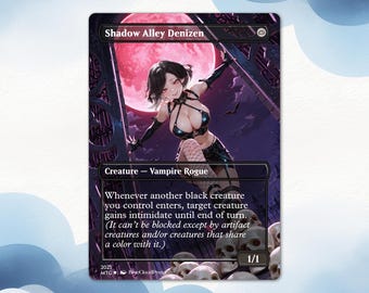 Tarjeta proxy de waifu de anime de Shadow Alley Denizen: tarjeta personalizada EDH, waifu de anime de vampiro tribal