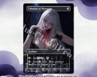 Talisman of Hierarchy Magic Proxy Card, Anime Gothic Waifu edh proxy, Full Art Commander EDH Playtest Card