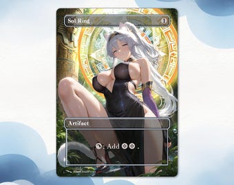 Sol Ring Anime Cat Waifu Proxy Card:  EDH Custom Card