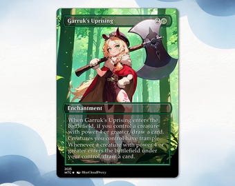 Garruk's Uprising Anime Kawaii Cute Girl Proxy Card: EDH Commander