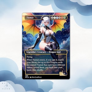 Tiamat Anime Waifu Proxy Card: EDH Commander MTG Gift
