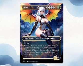 Tiamat Anime Waifu Proxy Card: EDH Commander  Gift