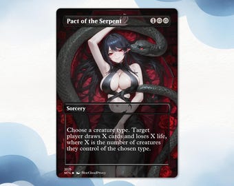 Vampire Tribal — Pact of the Serpent Anime Waifu Proxy Card:  EDH Custom Card, Anime Vampire Waifu