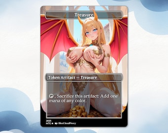 Treasure Token,  Anime Waifu Style, Proxy Card, mtg proxy, mtg proxies