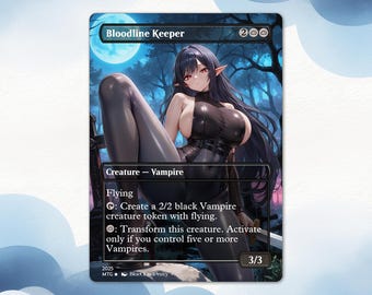 Vampire Tribal — Bloodline Keeper Anime Waifu Proxy Card:  EDH Custom Card, Anime Vampire Waifu