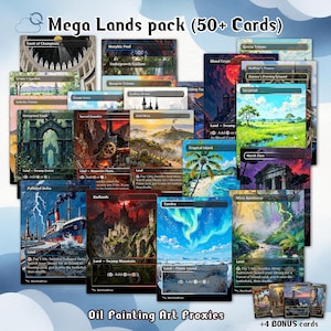 Oil painting style design EDH Mega Land Pack | 54 Full-Art Proxies for Your Commander Decks
