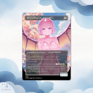Morophon, the Boundless Anime Waifu Custom Proxy Card Single Card For EDH Commander Gift For Him/Her