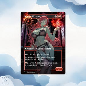 Goblin Tribal — Goblin Wizard Anime Waifu Proxy Card:  EDH Custom Card