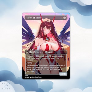 Scion of Draco Anime Waifu Proxy Card: EDH Commander MTG Gift
