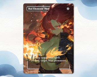 Red Elemental Blast Anime Waifu Proxy Card:  EDH Custom Card, Anime Vampire Waifu