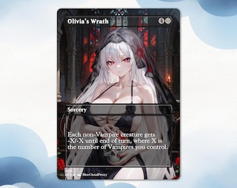 Vampire Tribal — Olivia’s Wrath Anime Waifu Proxy Card:  EDH Custom Card, Anime Vampire Waifu