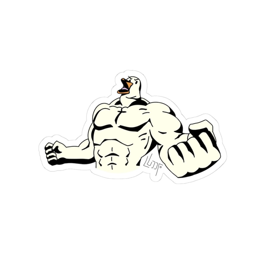 Muscle Goose Sticker | Funny Buff Bird Illustration, Laptop Decal - Etsy