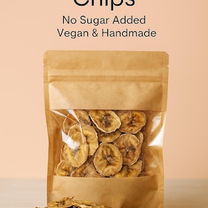 Dried Banana Chips – No Sugar Added | Natural Vegan Fruit Snack | Handmade Dehydrated Banana from Ukraine | Healthy Gluten-Free Treat