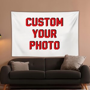 Customize the tapestry banner and add your pictures - this tapestry poster is perfect for families and couples, making an excellent gift.
