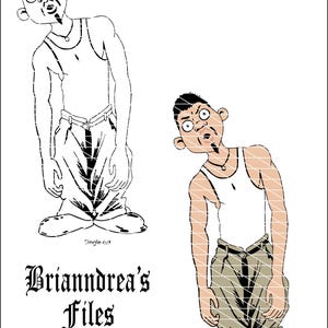 May include: Illustration of a cartoon character in a white tank top and khaki pants. The image includes a single cut and a layer cut version of the character. The text "Briannadrea's Files" is also present.