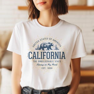 Retro California T-Shirt Vintage-Looking CA Souvenir Shirt from California Souvenirs and Gifts for Her or Him by Treaja®