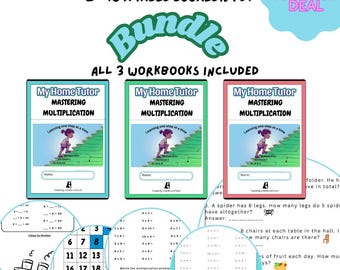 Multiplication  3 Workbook Bundle – Printable Times Table Activities for Kids (2-10 Tables)