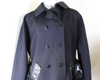 Dolce & GABBANA Virgin Wool Black Belted Trench Coat Suit M - L 40 7 8 9