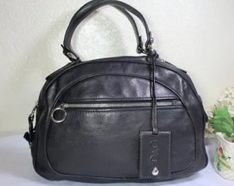 Dolce & Gabbana Bolso de hombro tipo lona Olivia Bowler de cuero negro