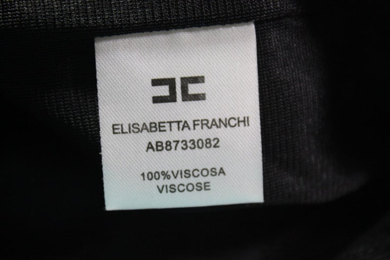 40 3 4 5 Vintage Elisabetta FRANCHI Orange Black Dress Viscose Italy Medium Sz