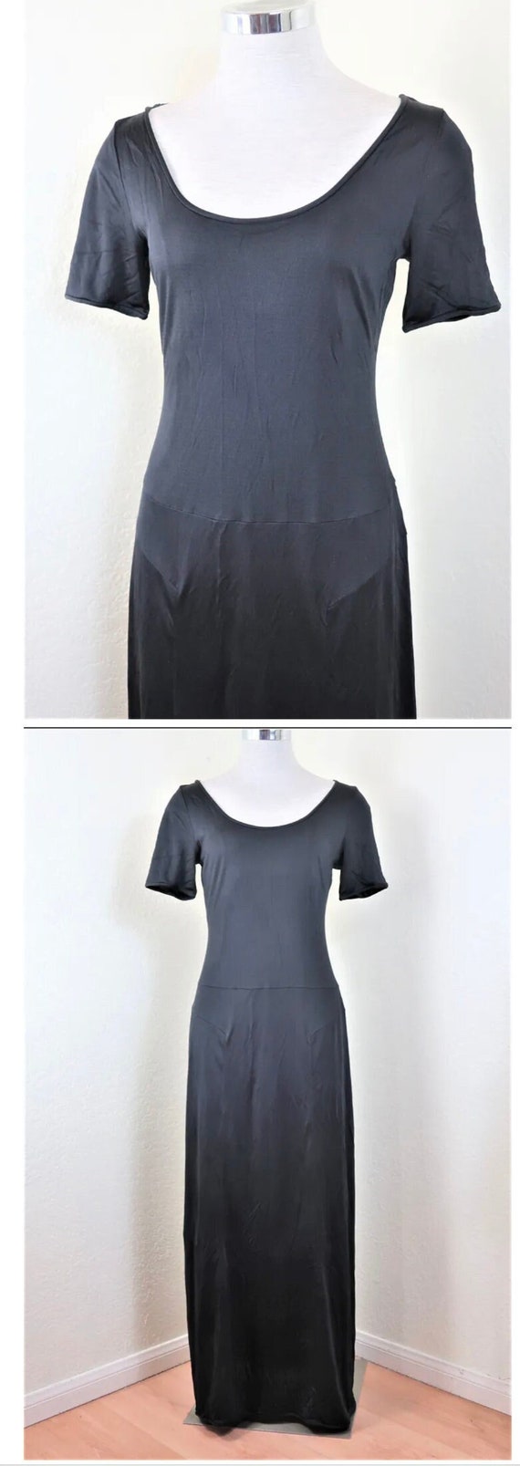 Vintage PRADA Long Thin Black Minimalist Dress Eve