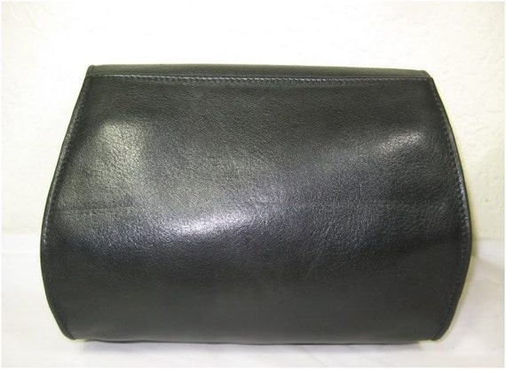 Vintage BALLY of Switzerland Black Leather Clutch Sling Shoulder