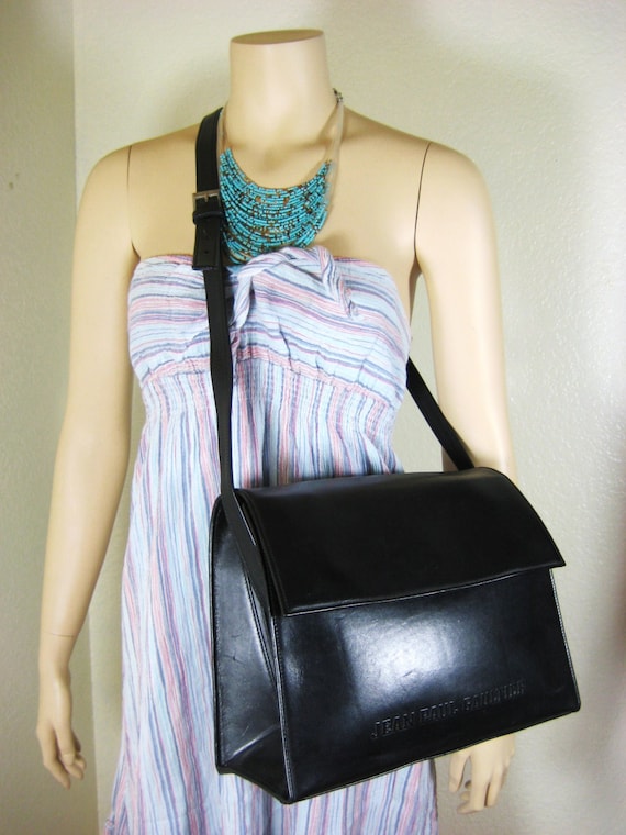 Buy Vintage Jean Paul GAULTIER Black Calf Leather Large Unisex