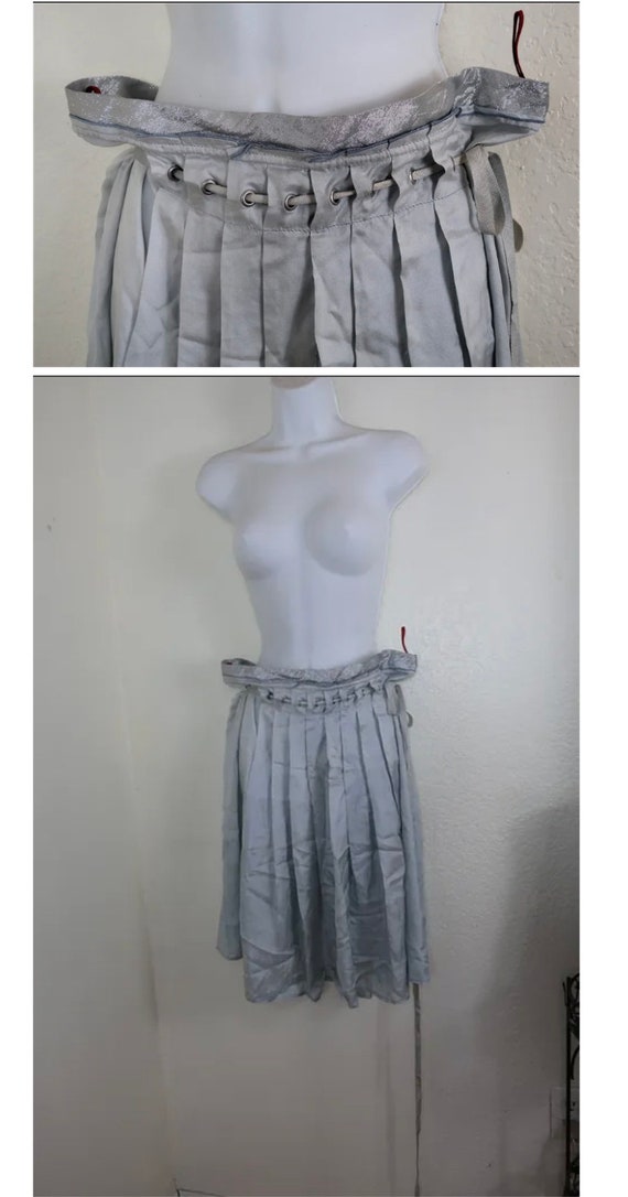 Prada Silver Grey Pleated Wrap Skirt 42 7 8 10 - image 5