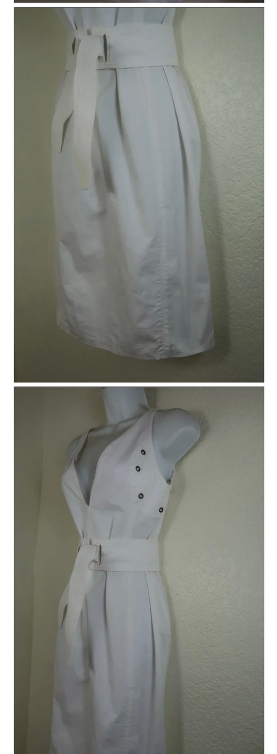 Vintage GUCCI Tom Ford White Mini Belted Cotton D… - image 7