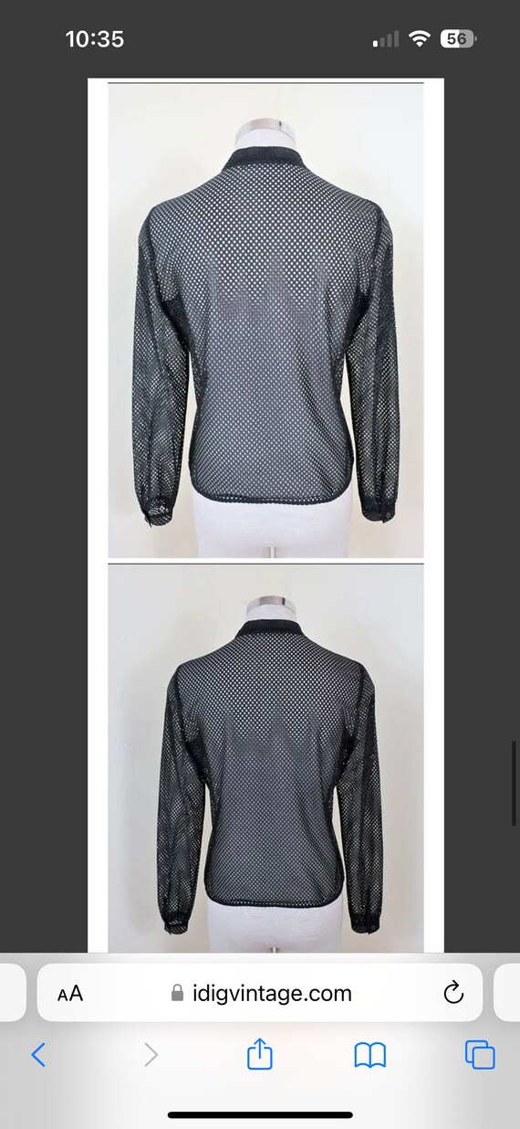 MIU MIU Mesh Perforated Black Button Sweater Jack… - image 8