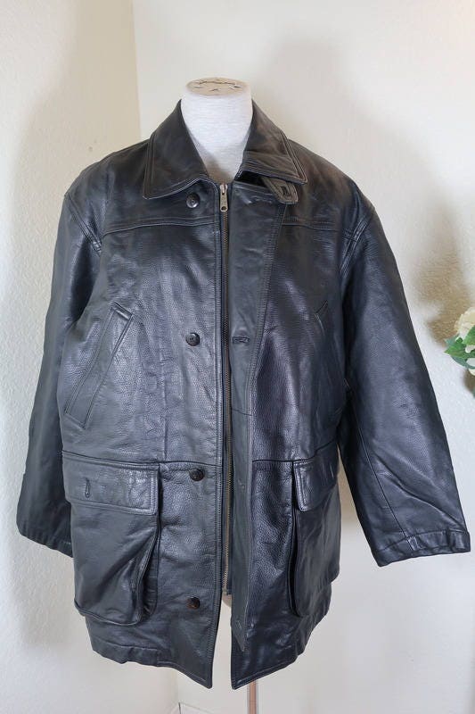 Vintage Christian DIOR Monsieur Sportswear Leather Jacket Medium