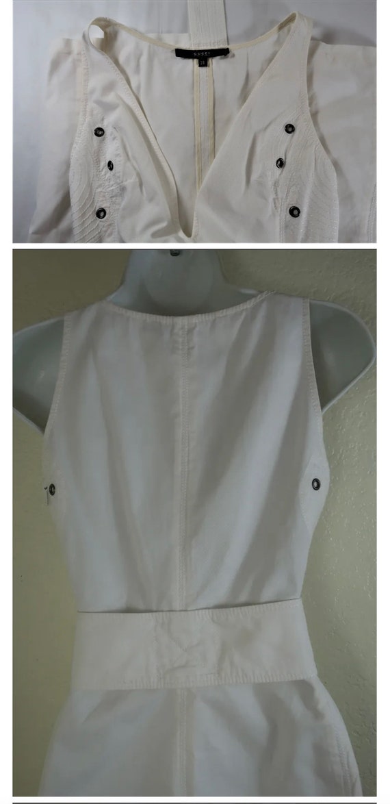 Vintage GUCCI Tom Ford White Mini Belted Cotton D… - image 9