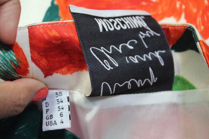 Jupe Moschino Cheap And Chic à Fleurs Colorées - Taille Small (2-4), Occasion Très Bon état