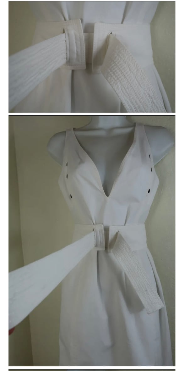 Vintage GUCCI Tom Ford White Mini Belted Cotton D… - image 6