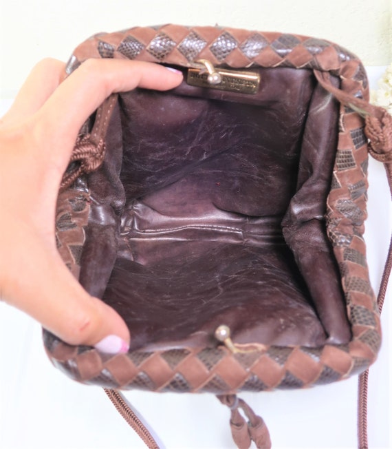 Vintage Bottega VENETA Chocolate Brown Braided Ki… - image 4