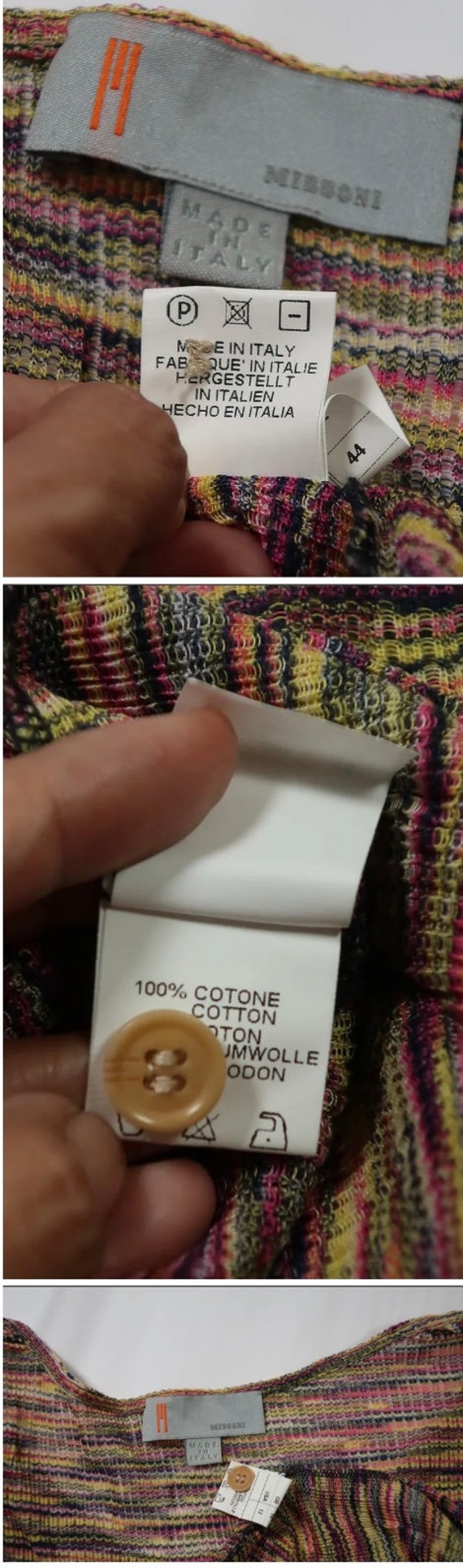Vintage MISSONI Earth Tone Knitted Cotton Cardiga… - image 5