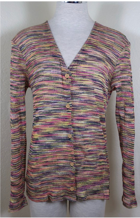Vintage MISSONI Earth Tone Knitted Cotton Cardiga… - image 9