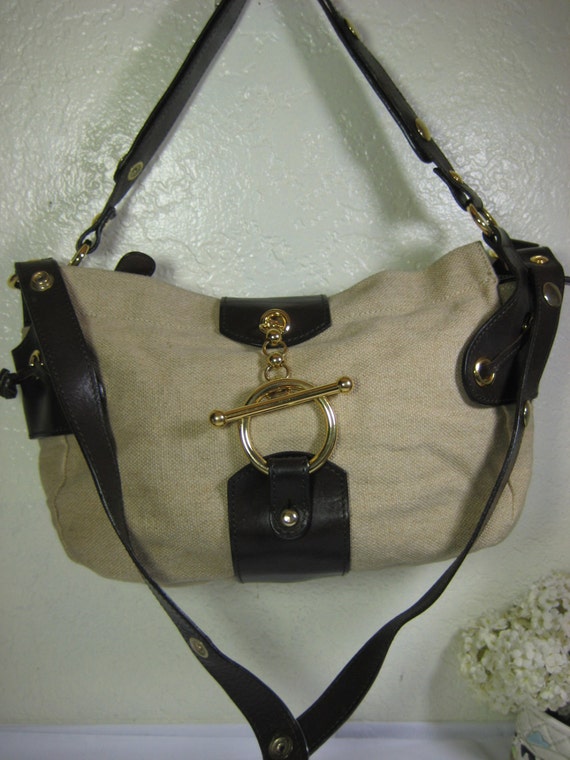 90s Marni Canvas & Leather Two-way Shoulder Hobo S