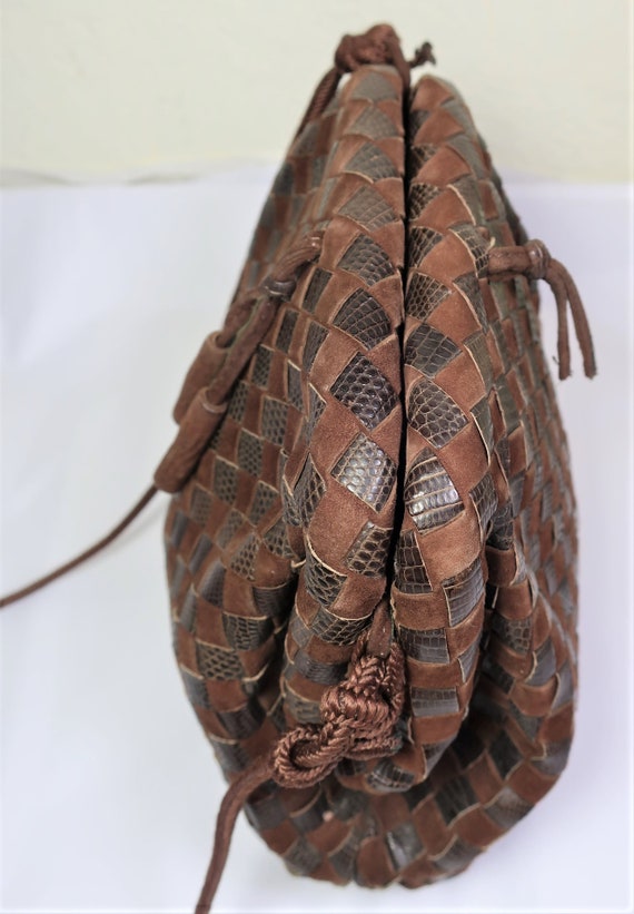 Vintage Bottega VENETA Chocolate Brown Braided Ki… - image 7