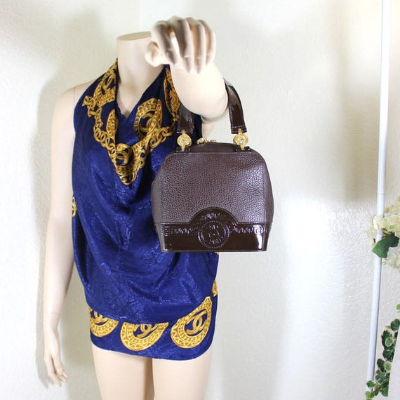 Vinatage Gianni VERSACE Chocolate Brown Leather S… - image 10